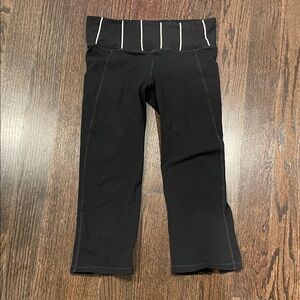 Lululemon Athletica Black Leggings with White Stripes